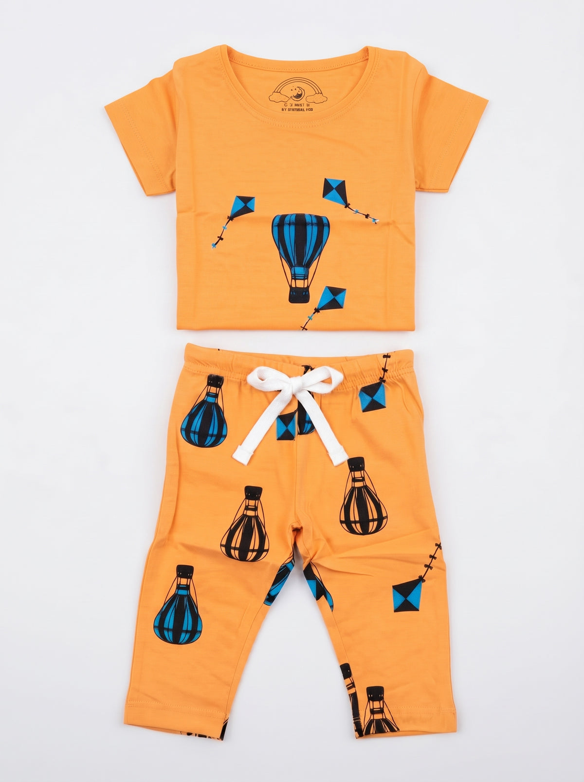 Baby Orange Hot Air Balloon and Kites T-Shirt and Pants Set