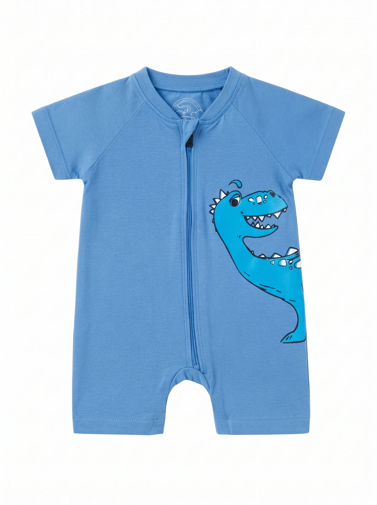 Baby Blue Dinosaur Zip Romper