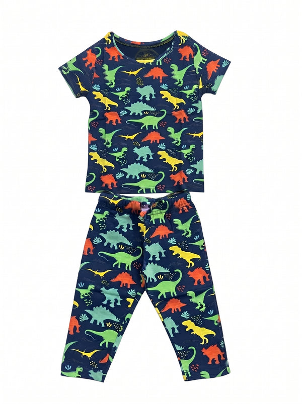 Baby Navy Dinosaur T-Shirt and Pants Set